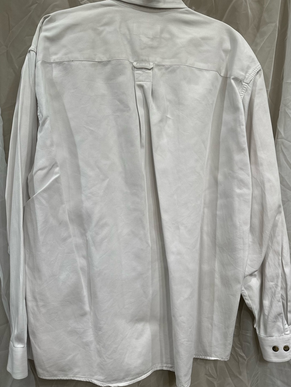 Eddie Bauer Sturdy White Long-Sleeve Button-Down Shirt with Pocket Logo - Picture 2 of 3